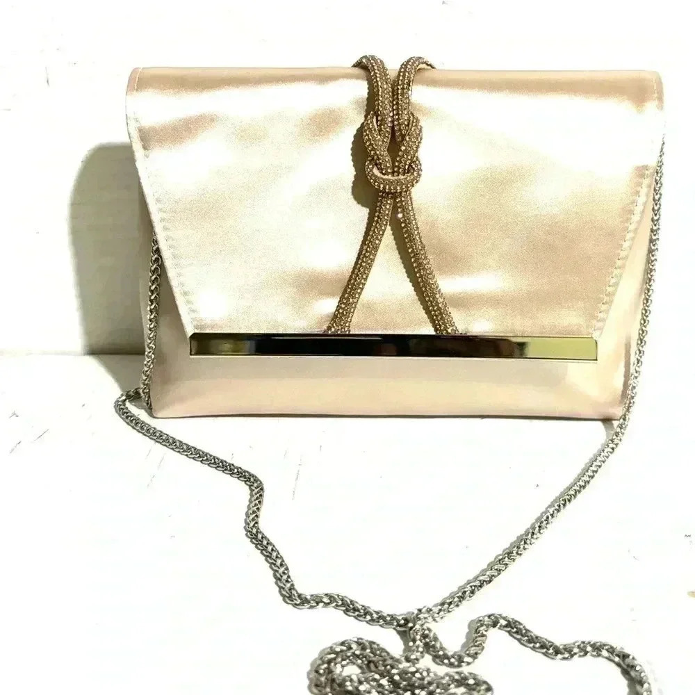 Jewel  Badgley Mischka beige polyester evening bag